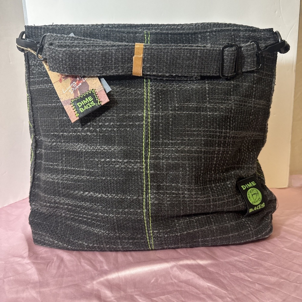 Dime Bags Shoulder Bag Messenger Laptop Tote Patches Gray Green Many Pockets NEW